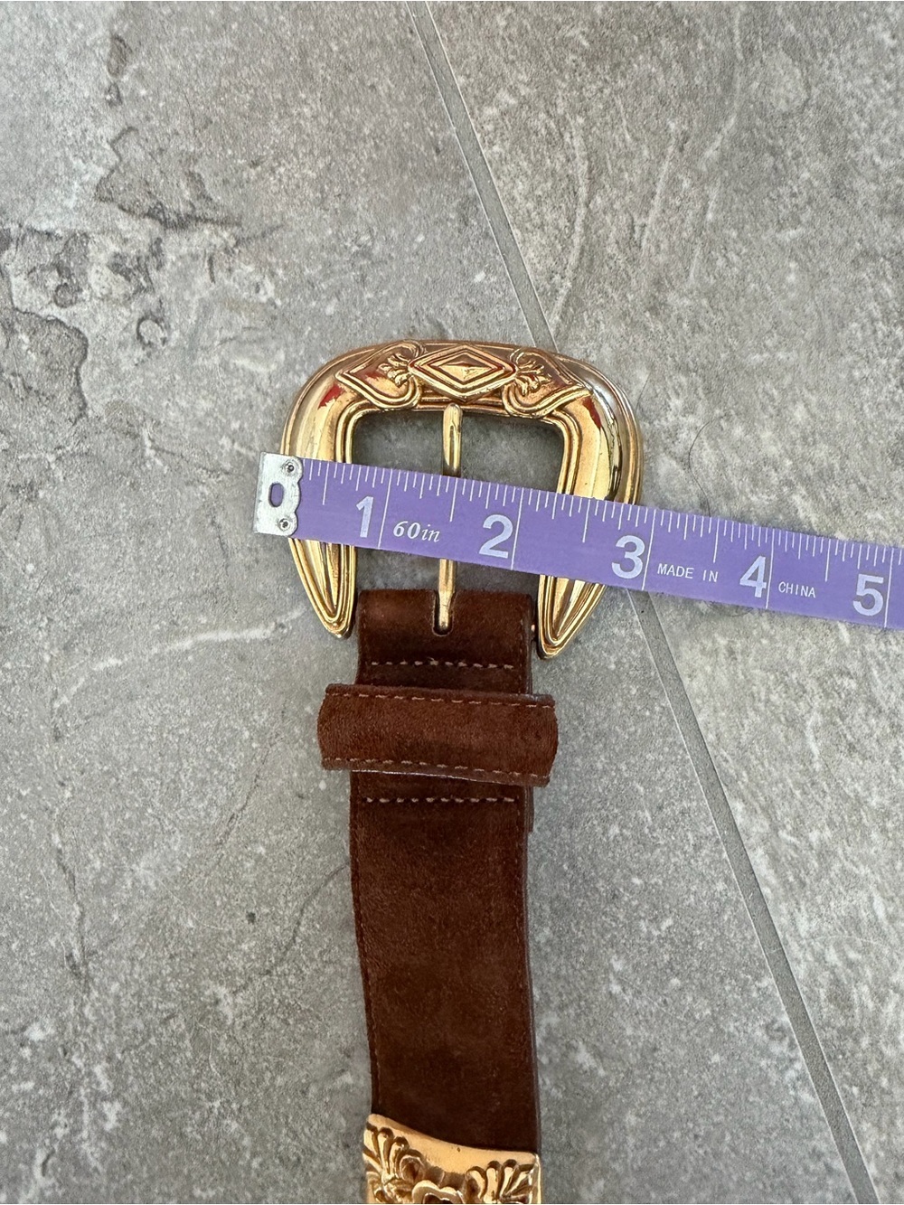Vintage Brighton Multicolor Colorblock Suede Statement Brass Belt Sz Medium USA - Picture 11 of 15